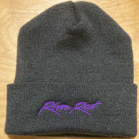 River Rat embroidered Purple Rain beanie